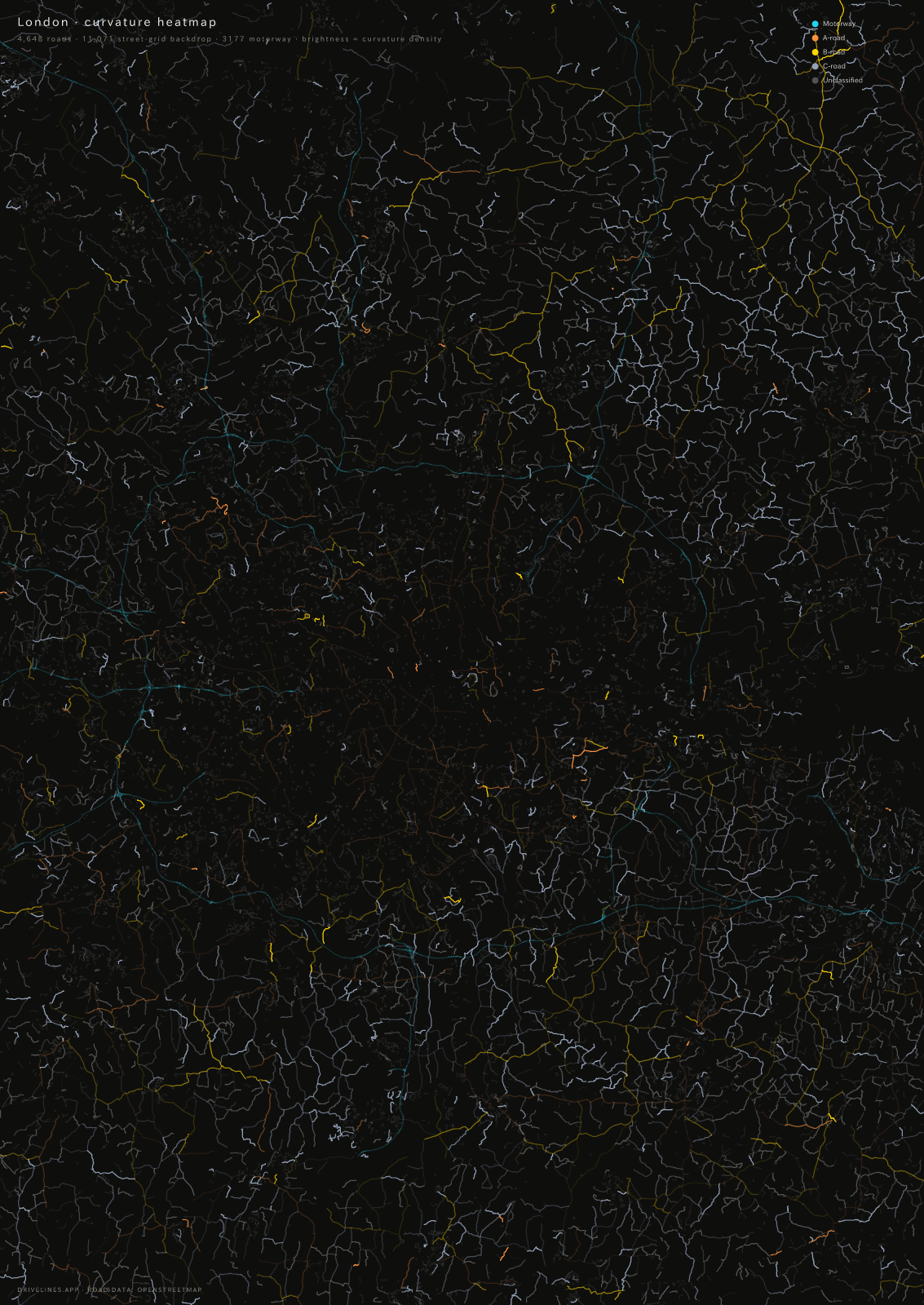 Curvature heatmap of London