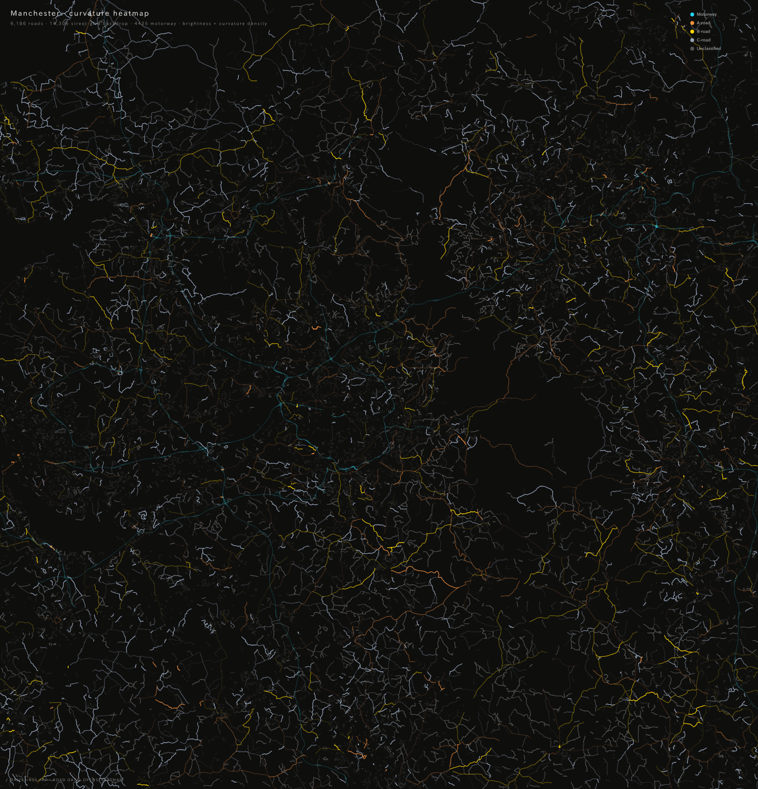 Curvature heatmap of Manchester